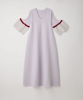 ミ*ン様 ヴェルサーチェ 格子柄 総柄 プリント フレア 古着 POTTERY SHORT BELL SLEEVE FLARE